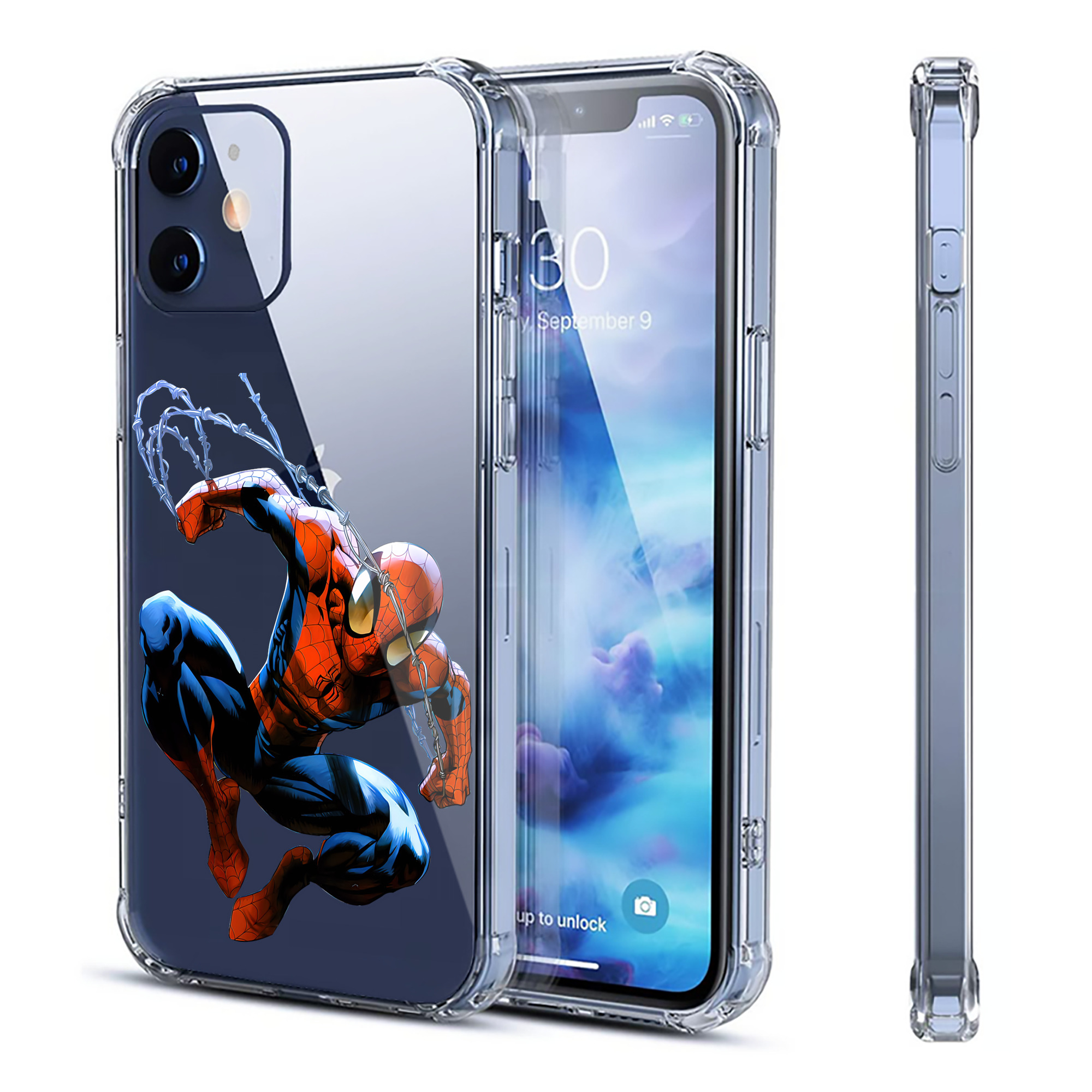 （画像用） Spider Man スパイダーマン 【iPhone 12シリーズ対応】透明スマホケース（クリアソフトケース）